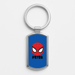 SpiderMan - Personalised Superhero Comic Silver Keyring