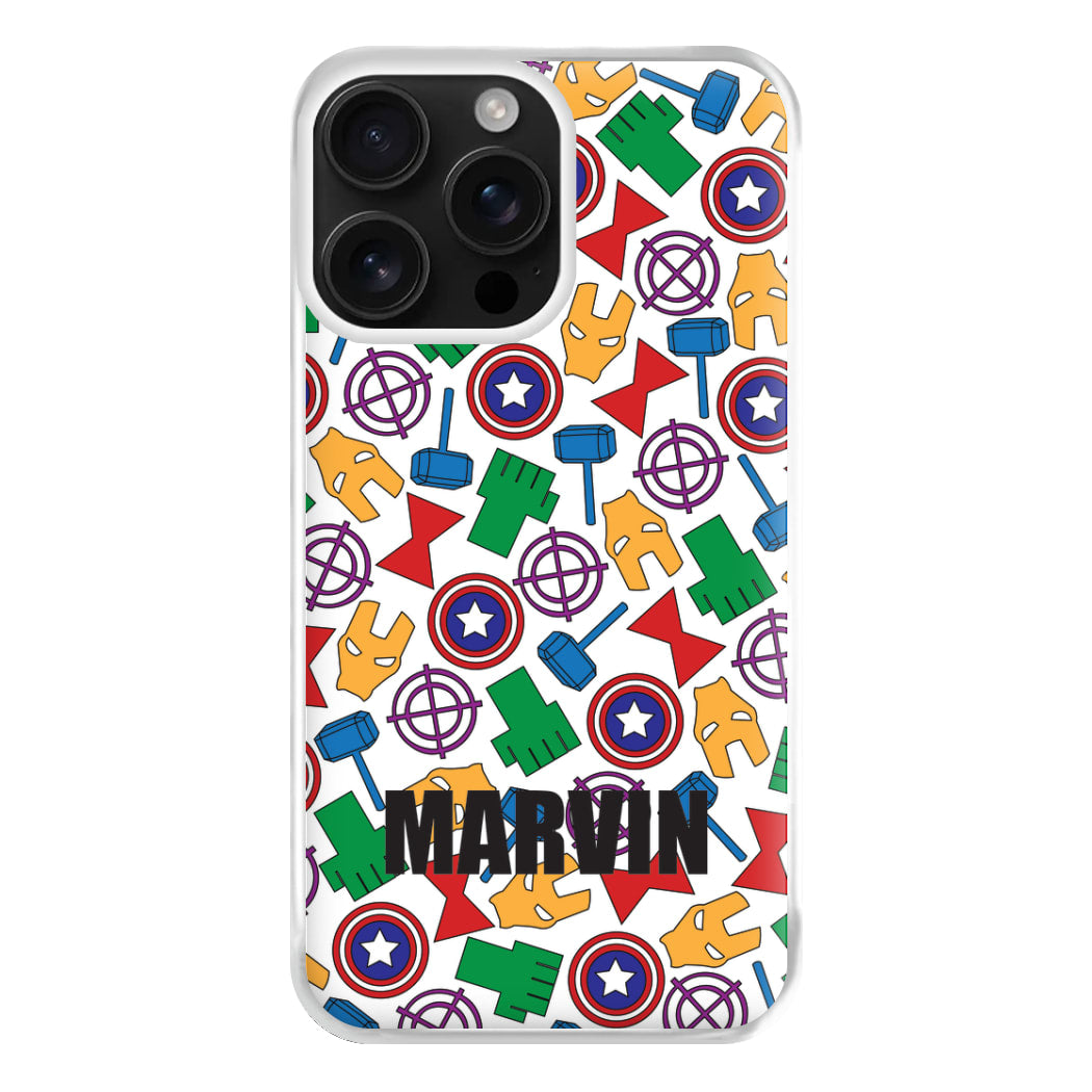 Icon Pattern - Personalised Superhero Comic Phone Case