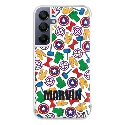 Icon Pattern - Personalised Superhero Comic Phone Case for Galaxy A16