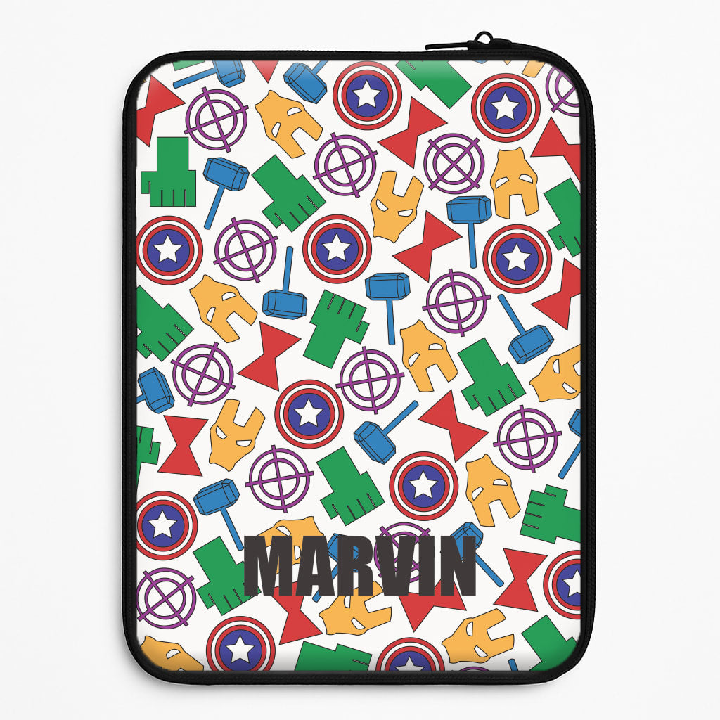 Icon Pattern - Personalised Superhero Comic Laptop Sleeve