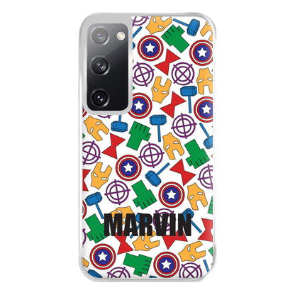 Icon Pattern - Personalised Superhero Comic Phone Case for Galaxy S20