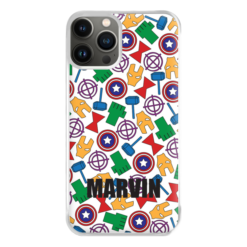 Icon Pattern - Personalised Superhero Comic Phone Case for iPhone 11 Pro Max