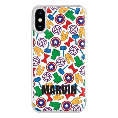 Icon Pattern - Personalised Superhero Comic Phone Case for iPhone XS Max