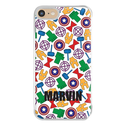 Icon Pattern - Personalised Superhero Comic Phone Case for iPhone 6 / 7 / 8 / SE