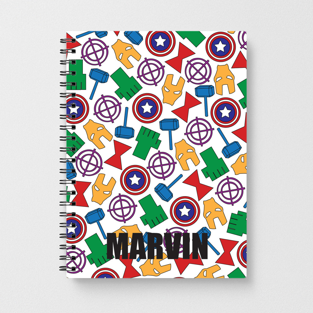 Icon Pattern - Personalised Superhero Comic Notebook