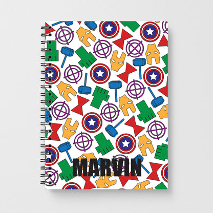 Icon Pattern - Personalised Superhero Comic Notebook