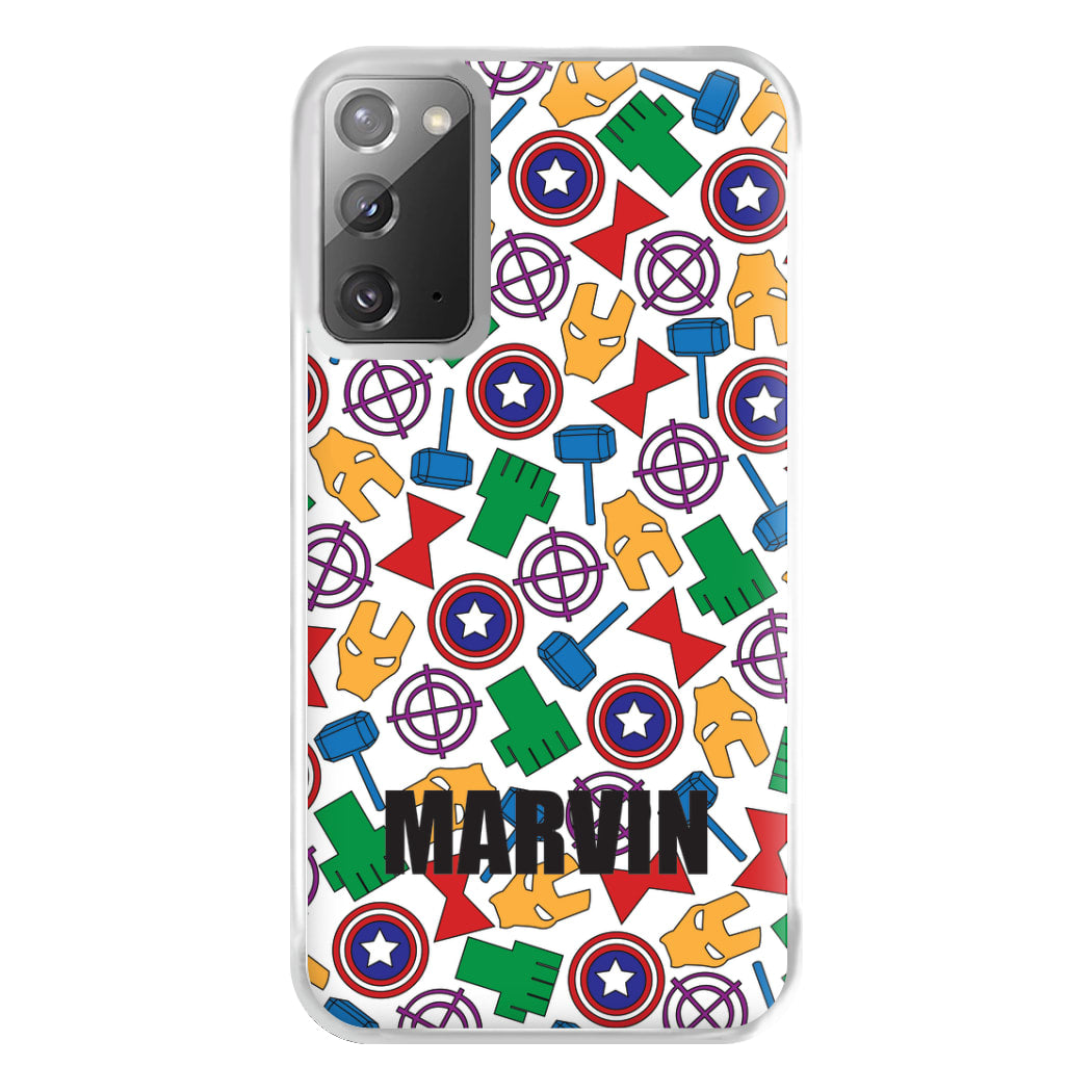 Icon Pattern - Personalised Superhero Comic Phone Case for Galaxy Note 20 Ultra