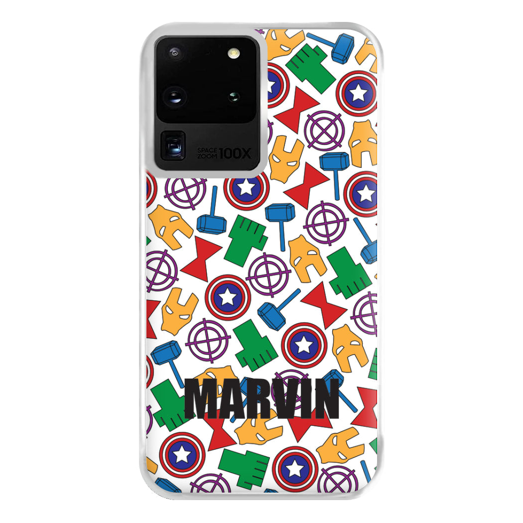 Icon Pattern - Personalised Superhero Comic Phone Case for Galaxy S20 Ultra