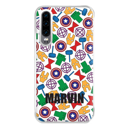 Icon Pattern - Personalised Superhero Comic Phone Case for Huawei P30