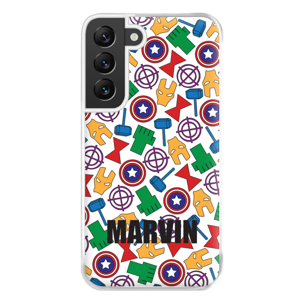 Icon Pattern - Personalised Superhero Comic Phone Case for Galaxy S22 Plus