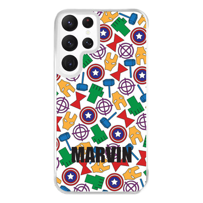 Icon Pattern - Personalised Superhero Comic Phone Case for Galaxy S22 Ultra