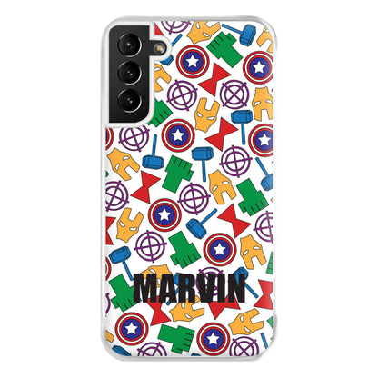 Icon Pattern - Personalised Superhero Comic Phone Case for Galaxy S21 Plus