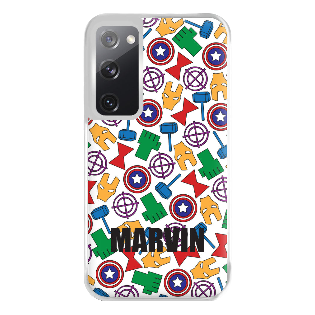 Icon Pattern - Personalised Superhero Comic Phone Case for Galaxy S20FE