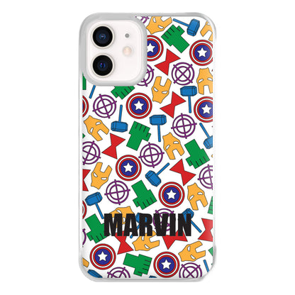 Icon Pattern - Personalised Superhero Comic Phone Case for iPhone 12 Mini