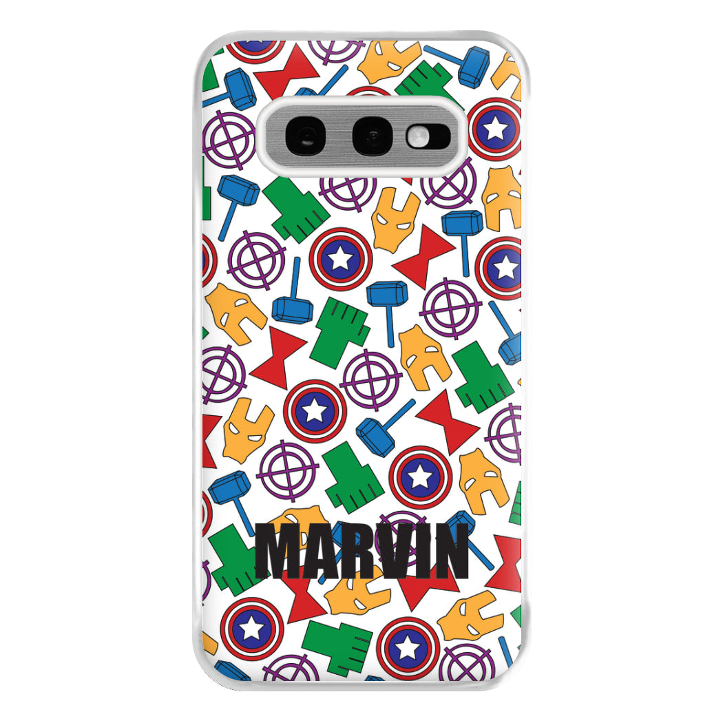 Icon Pattern - Personalised Superhero Comic Phone Case for Galaxy S10e