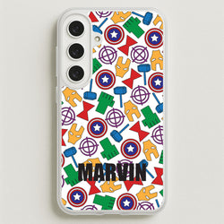 Icon Pattern - Personalised Superhero Comic Phone Case for Galaxy S25FE