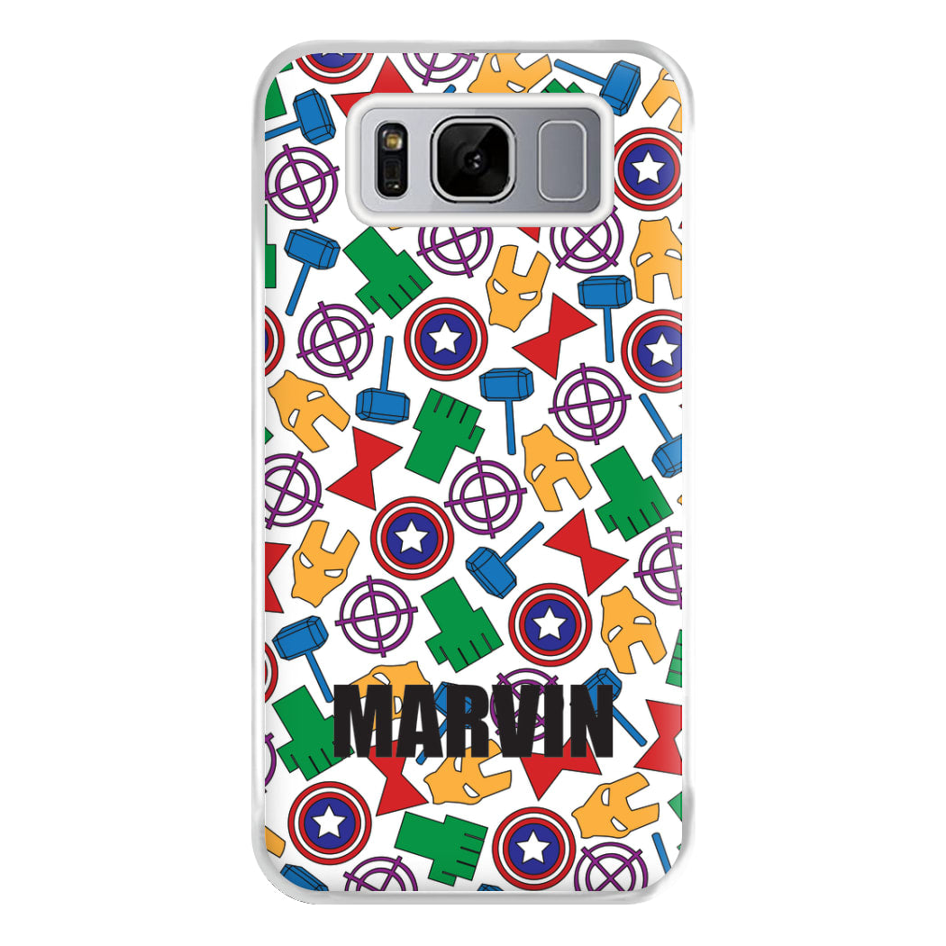 Icon Pattern - Personalised Superhero Comic Phone Case for Galaxy S8 Plus