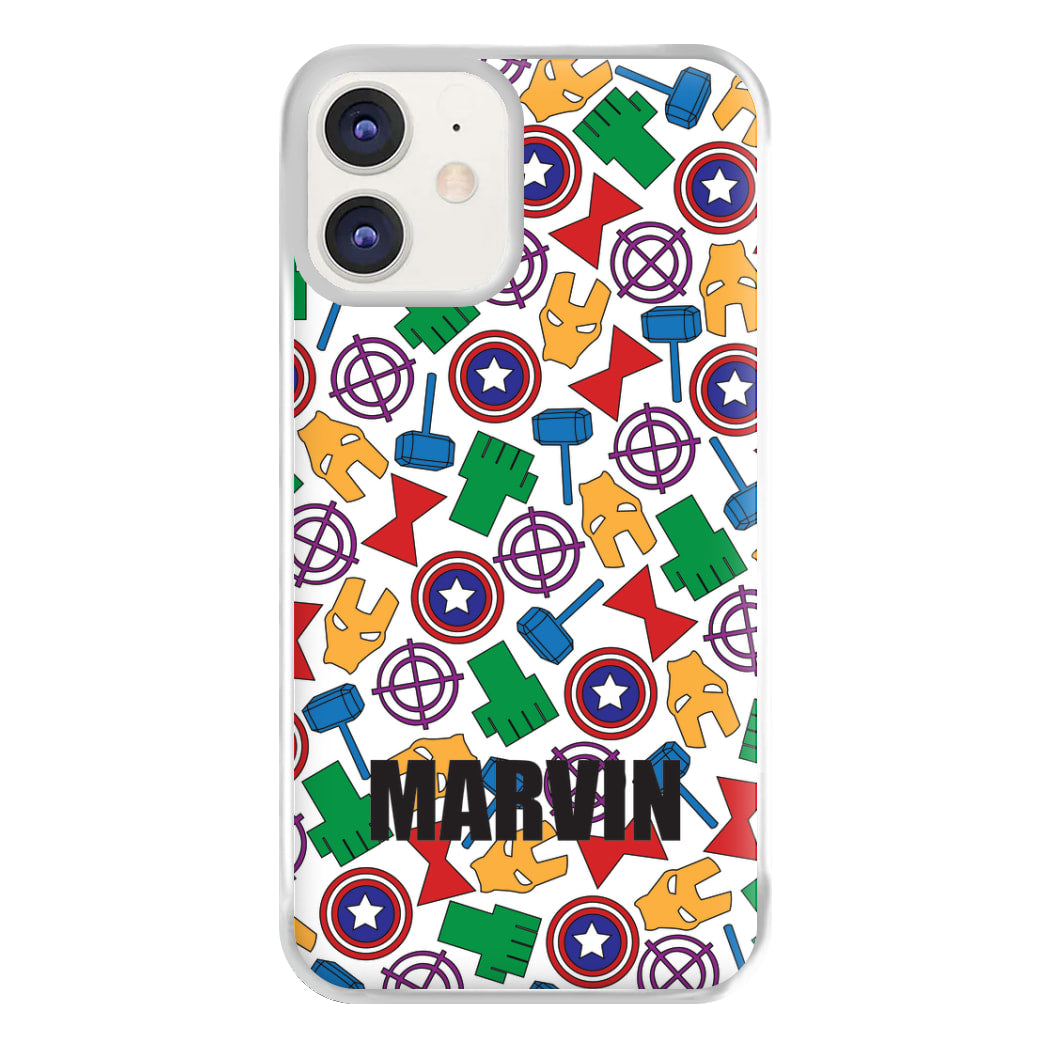 Icon Pattern - Personalised Superhero Comic Phone Case for iPhone 11