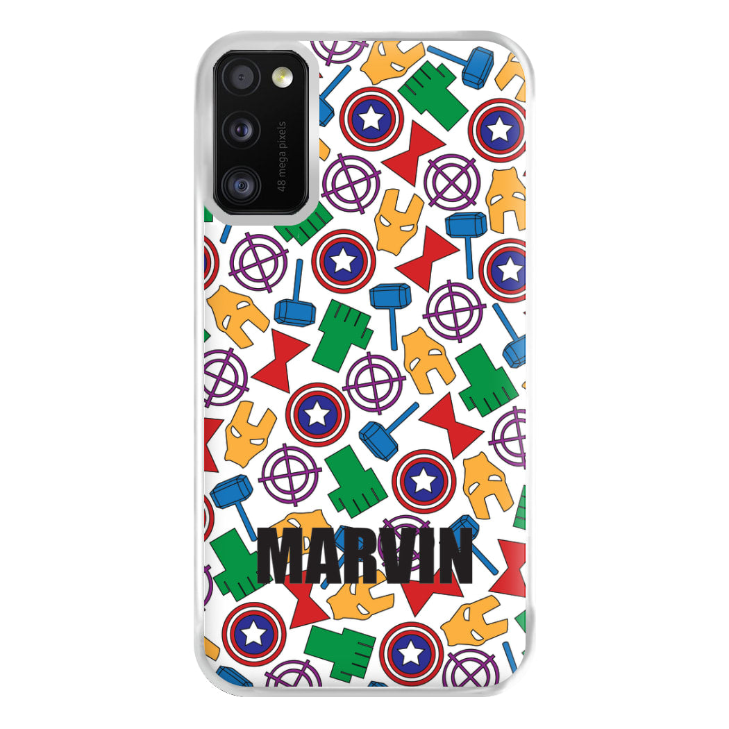 Icon Pattern - Personalised Superhero Comic Phone Case for Galaxy A41