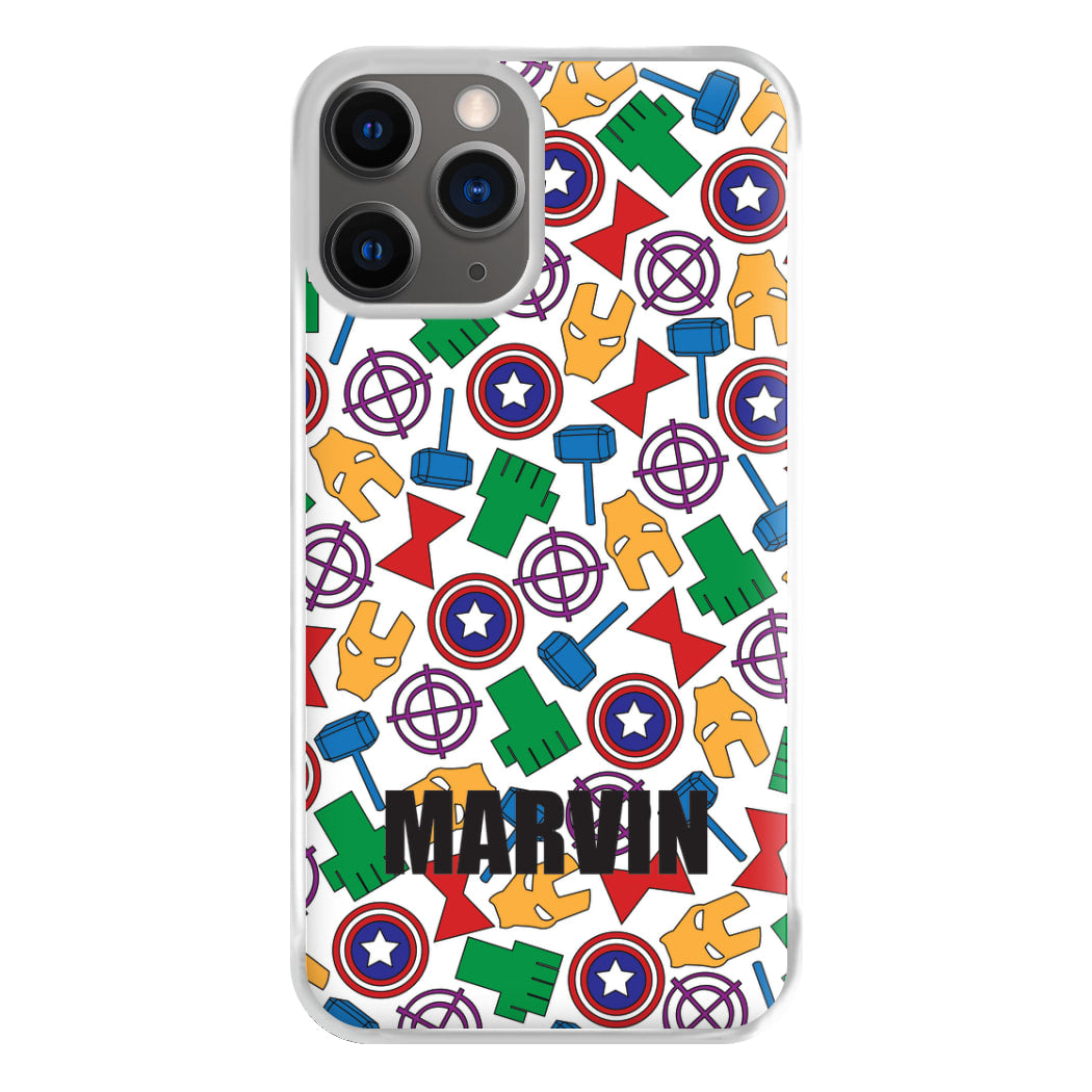 Icon Pattern - Personalised Superhero Comic Phone Case for iPhone 12 Pro Max