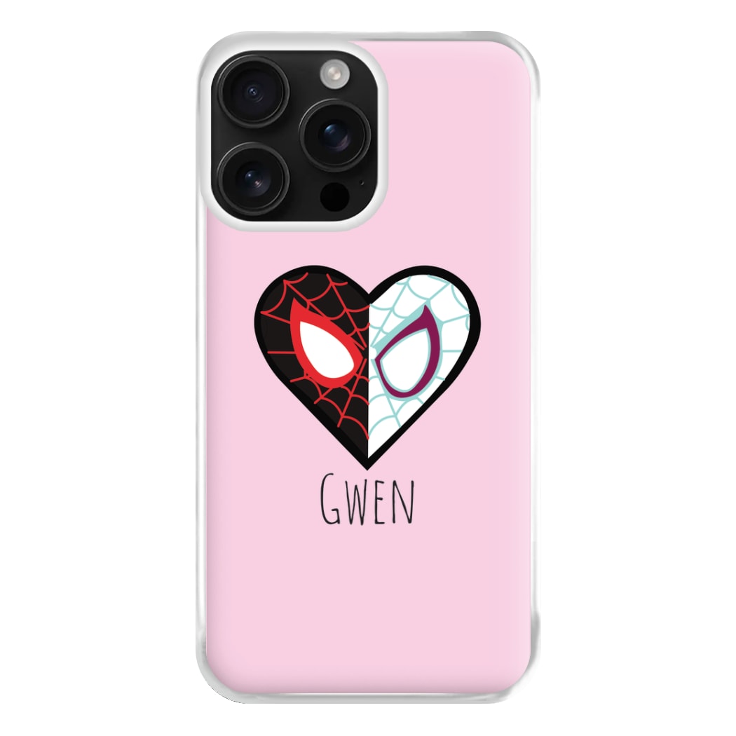 Gwen And SpiderMan - Personalised Superhero Comic Phone Case