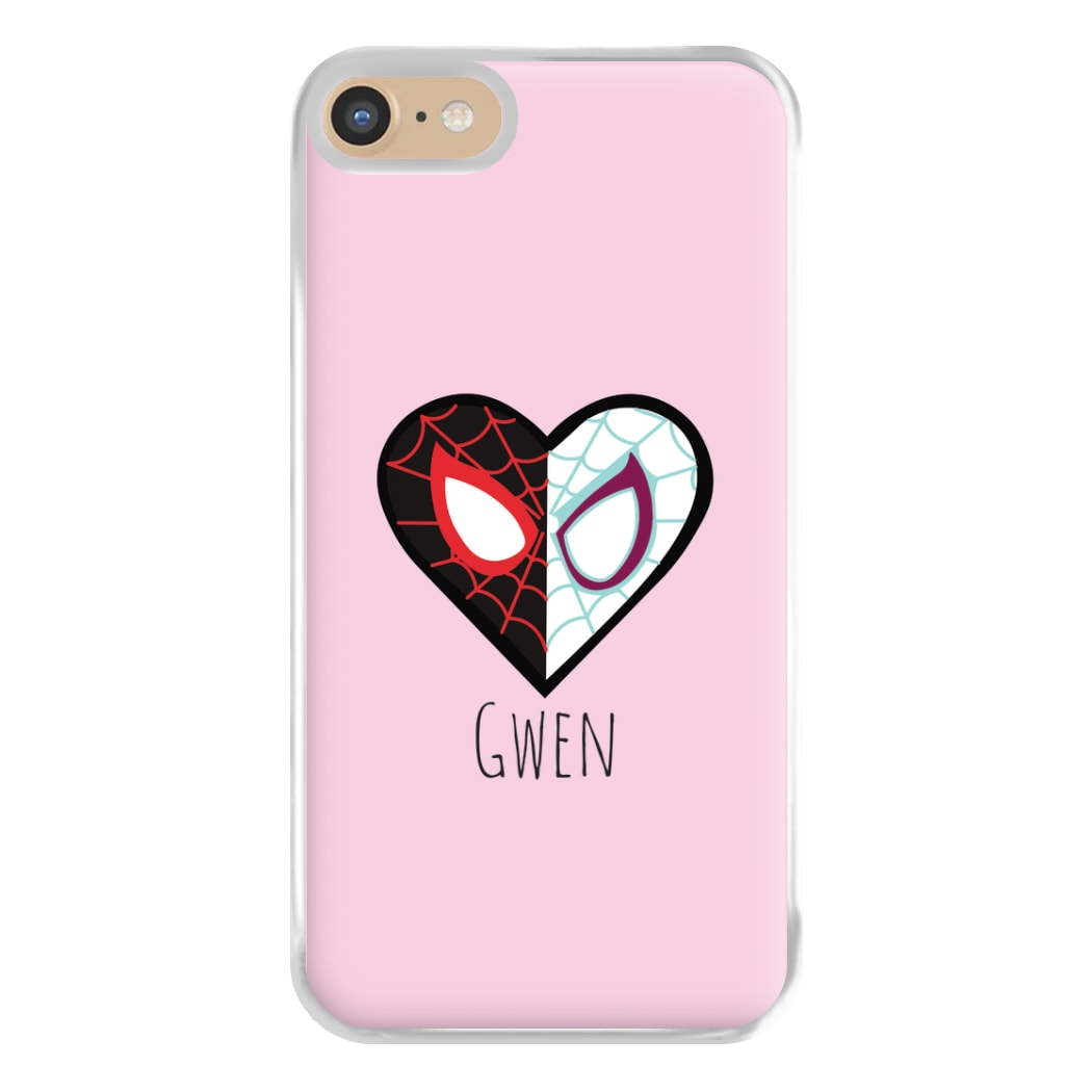 Gwen And SpiderMan - Personalised Superhero Comic Phone Case for iPhone 6 / 7 / 8 / SE