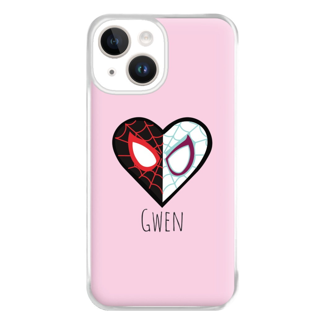 Gwen And SpiderMan - Personalised Superhero Comic Phone Case for iPhone 14