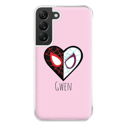 Gwen And SpiderMan - Personalised Superhero Comic Phone Case for Galaxy S22 Plus