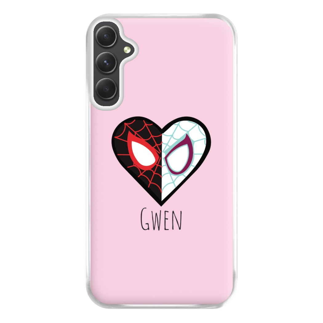 Gwen And SpiderMan - Personalised Superhero Comic Phone Case for Galaxy A54