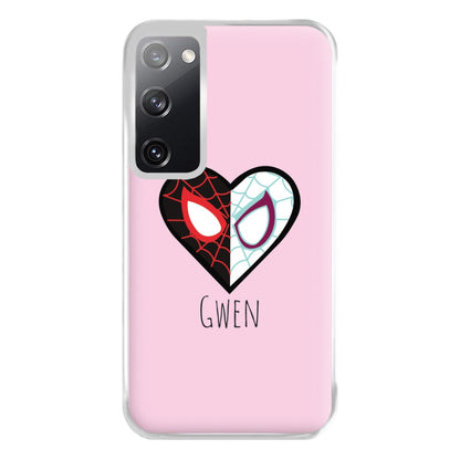 Gwen And SpiderMan - Personalised Superhero Comic Phone Case for Galaxy S20