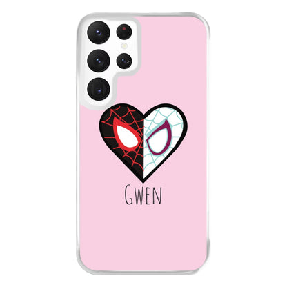 Gwen And SpiderMan - Personalised Superhero Comic Phone Case for Galaxy S22 Ultra