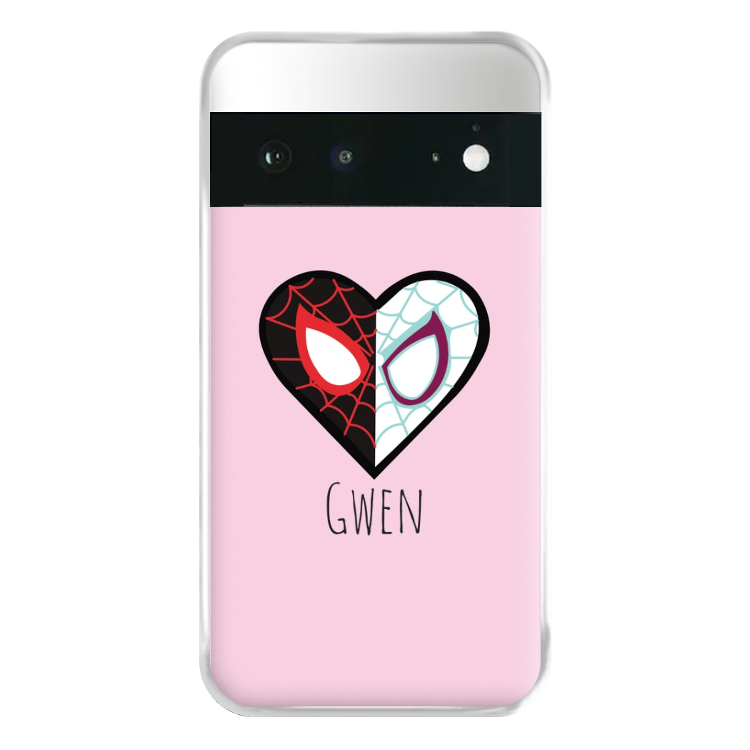 Gwen And SpiderMan - Personalised Superhero Comic Phone Case for Google Pixel 6a