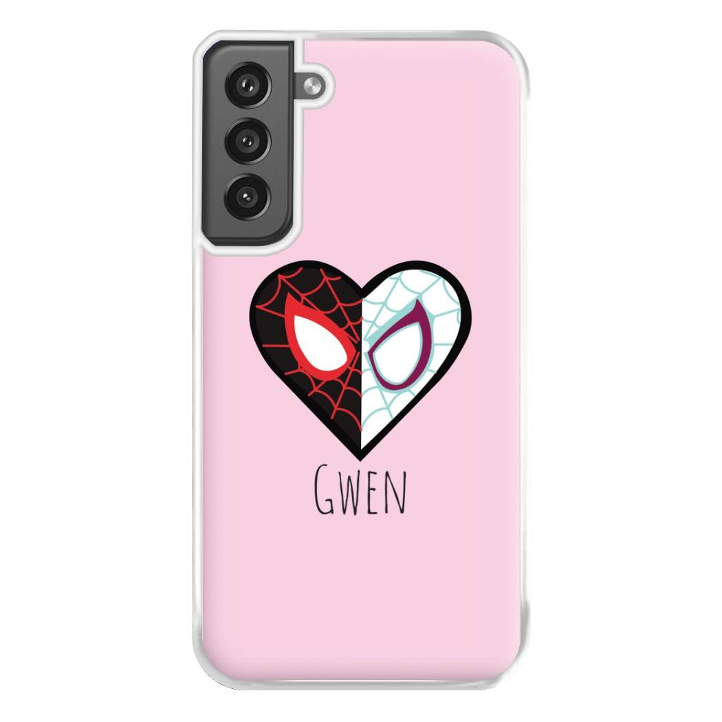 Gwen And SpiderMan - Personalised Superhero Comic Phone Case for Galaxy S21FE