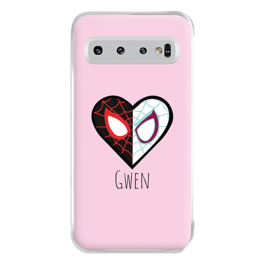 Gwen And SpiderMan - Personalised Superhero Comic Phone Case for Galaxy S10 Plus