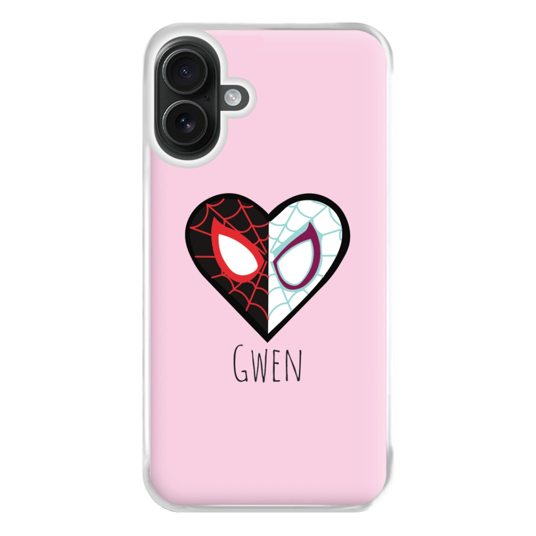 Gwen And SpiderMan - Personalised Superhero Comic Phone Case for iPhone 16 Plus