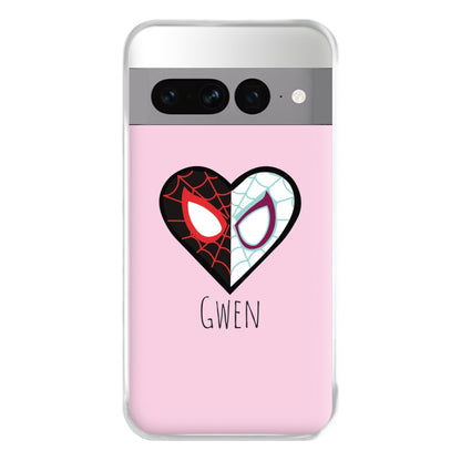 Gwen And SpiderMan - Personalised Superhero Comic Phone Case for Google Pixel 7 Pro