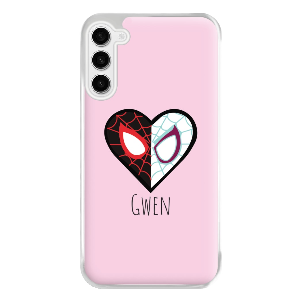 Gwen And SpiderMan - Personalised Superhero Comic Phone Case for Galaxy S23FE