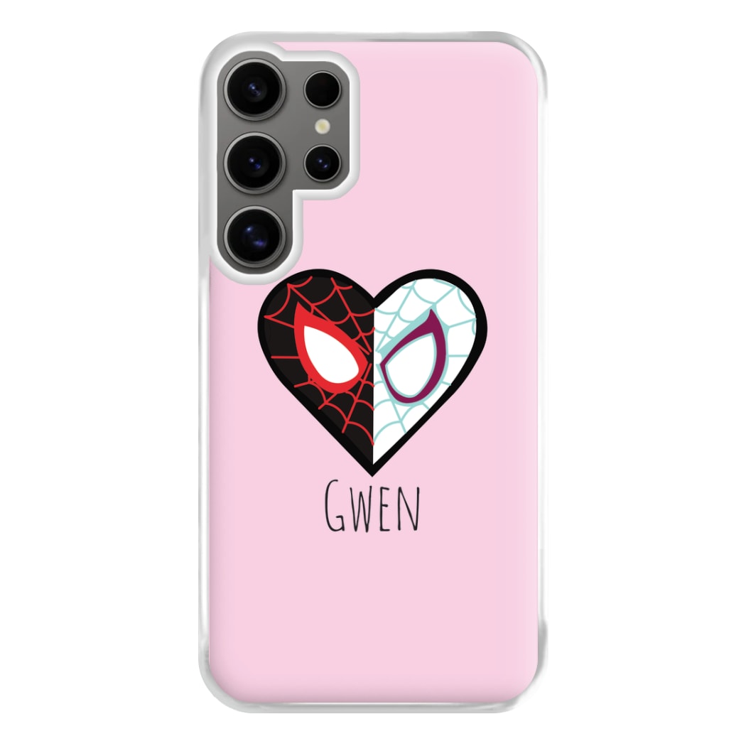 Gwen And SpiderMan - Personalised Superhero Comic Phone Case for Galaxy S24 Ultra