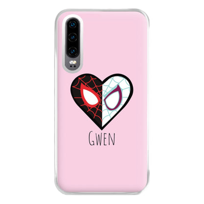 Gwen And SpiderMan - Personalised Superhero Comic Phone Case for Huawei P30