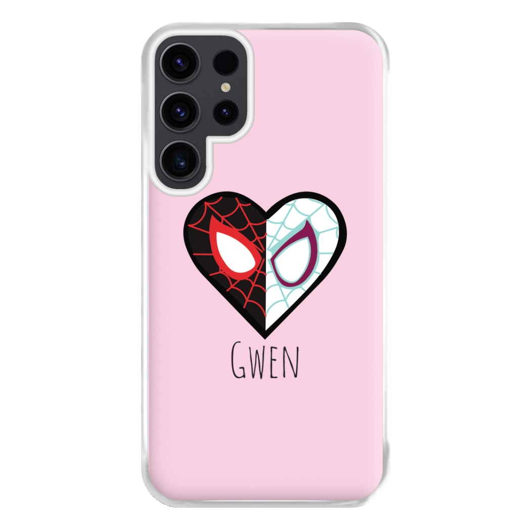 Gwen And SpiderMan - Personalised Superhero Comic Phone Case for Galaxy S23 Ultra