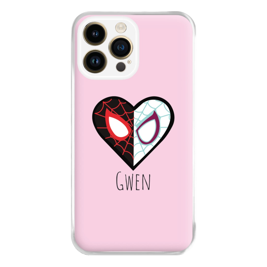 Gwen And SpiderMan - Personalised Superhero Comic Phone Case for iPhone 14 Pro Max