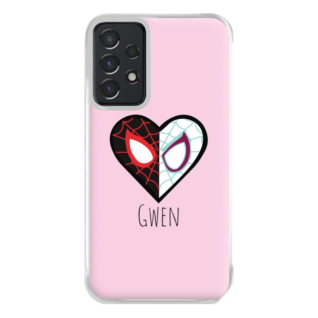 Gwen And SpiderMan - Personalised Superhero Comic Phone Case for Galaxy A52 / A52s