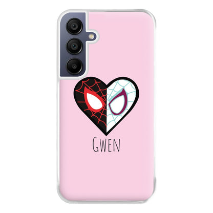 Gwen And SpiderMan - Personalised Superhero Comic Phone Case for Galaxy A16