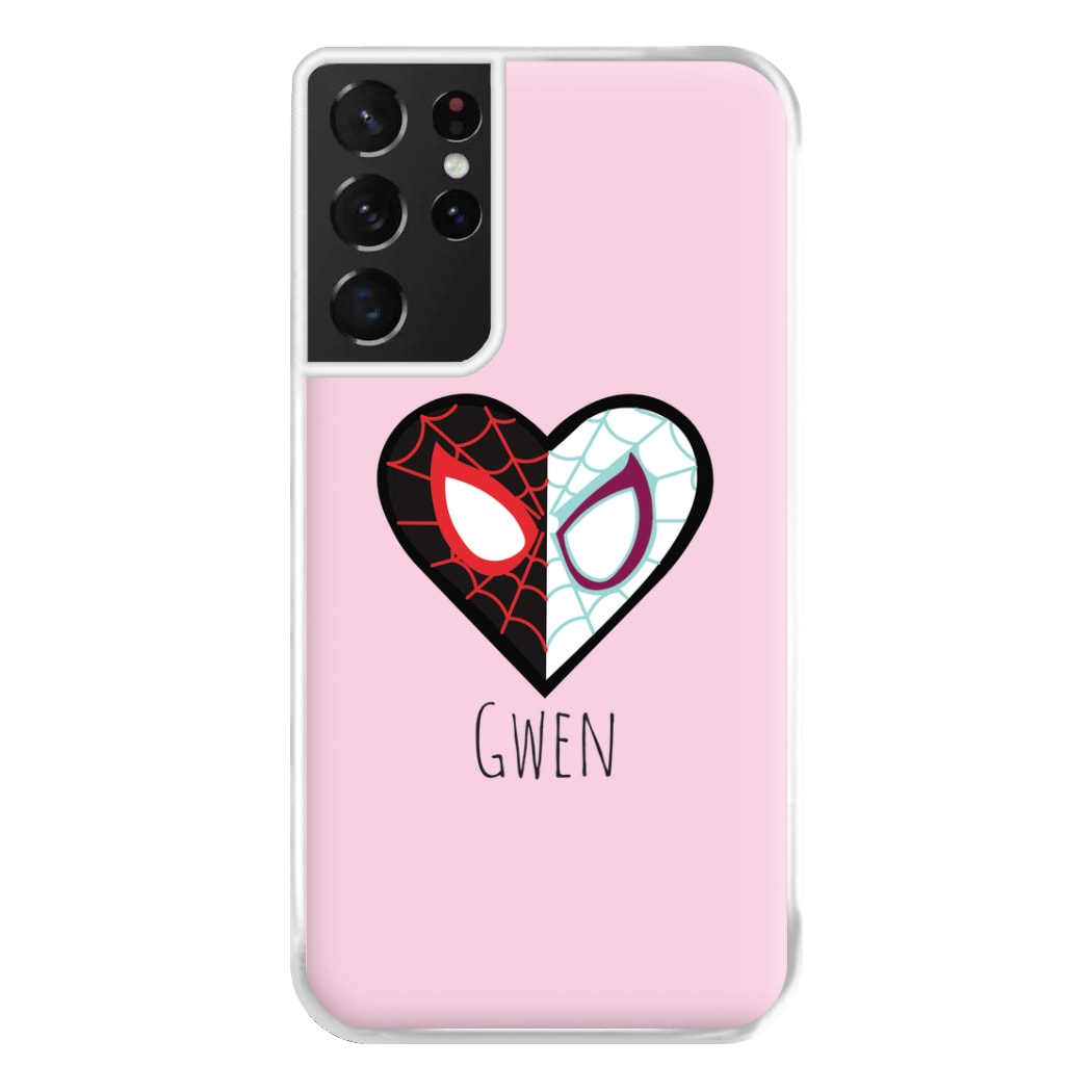 Gwen And SpiderMan - Personalised Superhero Comic Phone Case for Galaxy S21 Ultra