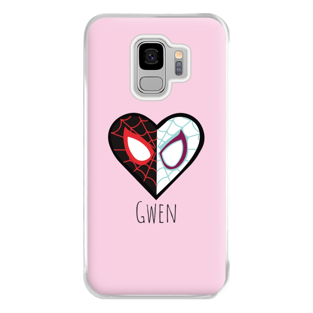 Gwen And SpiderMan - Personalised Superhero Comic Phone Case for Galaxy S9 Plus