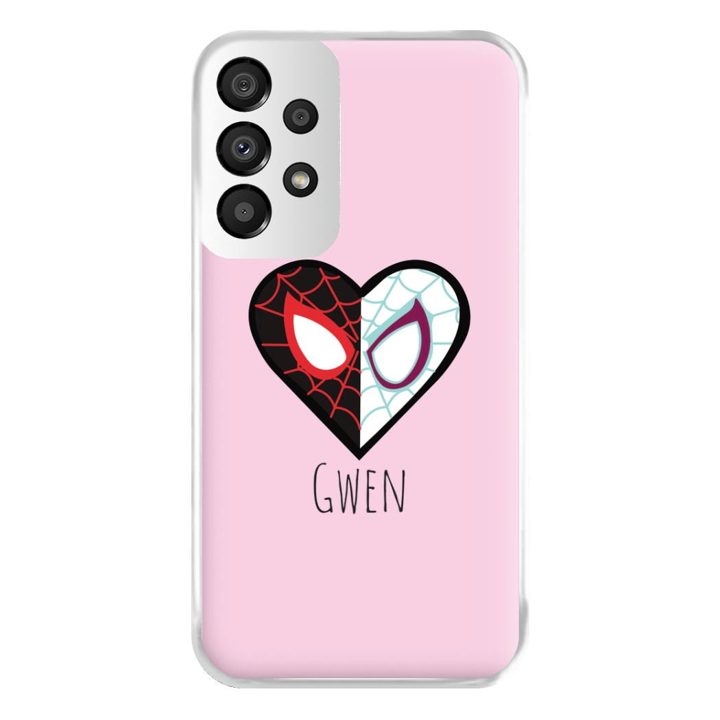 Gwen And SpiderMan - Personalised Superhero Comic Phone Case for Galaxy A33