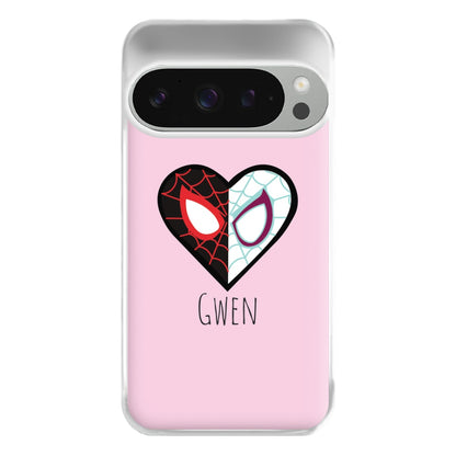 Gwen And SpiderMan - Personalised Superhero Comic Phone Case for Google Pixel 9 Pro XL