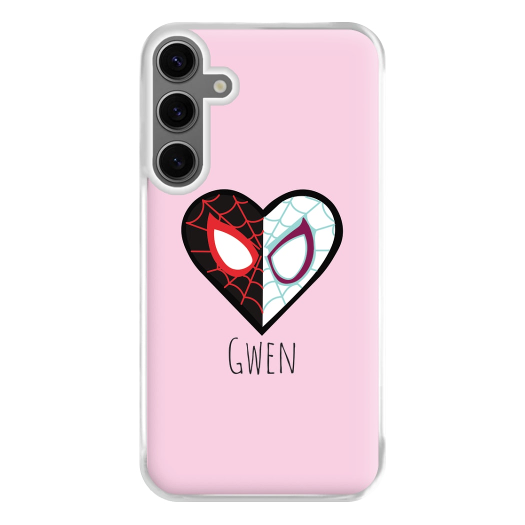 Gwen And SpiderMan - Personalised Superhero Comic Phone Case for Galaxy S24FE