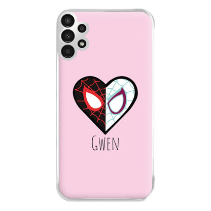 Gwen And SpiderMan - Personalised Superhero Comic Phone Case for Galaxy A13