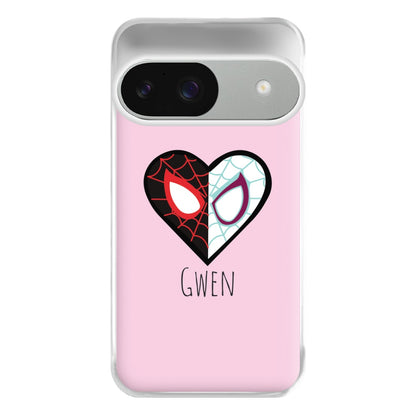 Gwen And SpiderMan - Personalised Superhero Comic Phone Case for Google Pixel 9 / 9 Pro